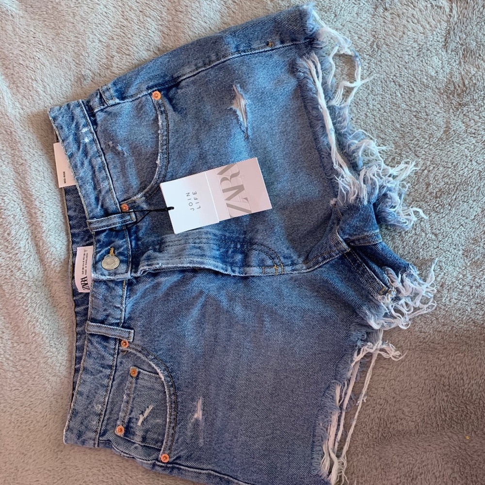 Zara Midrise Denim Shorts